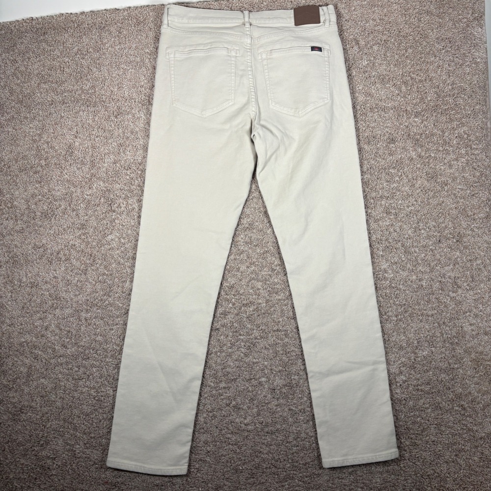 Faherty Reserve Mens Movement 5-Pocket Slim Straight Pants Stone Beige 32x32 - Picture 8 of 10